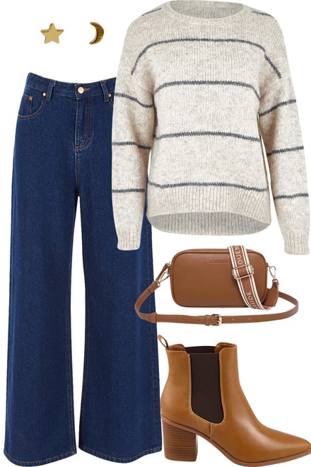 Morning Meadow Sweater With Dark Denim