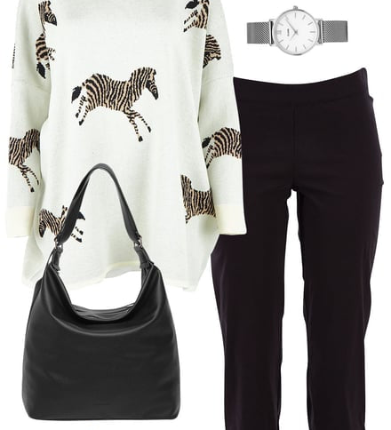 Zebra Knit With Black Pants