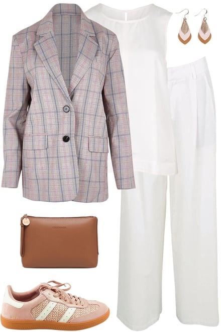 Grey-Pink Blazer With Whites