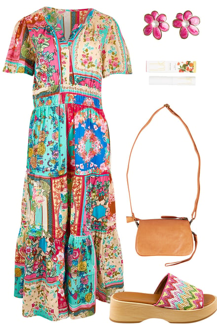 Foulard Fleur Dress With Colours