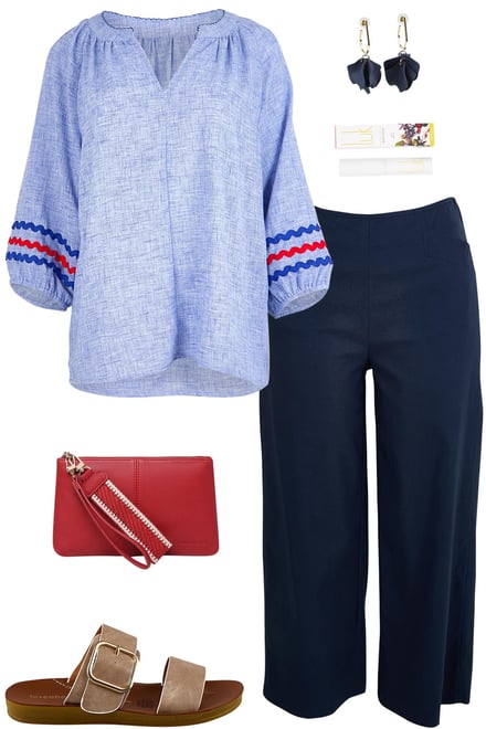 Ric Rac Top With Navy Pants