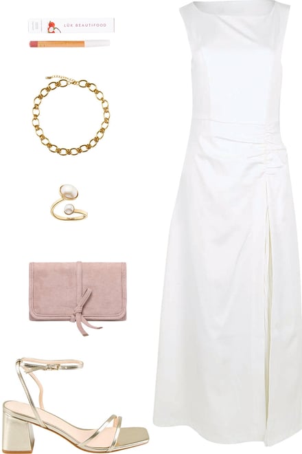 Snow Gown With Gold & Jewellery Case