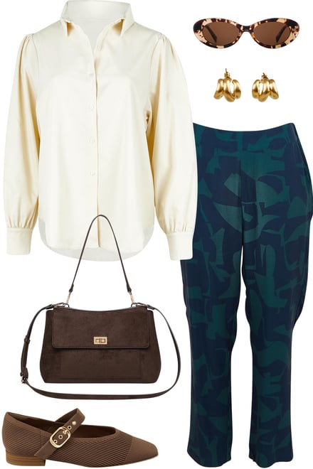 Ivory Shirt & Navy Lagoon Pants