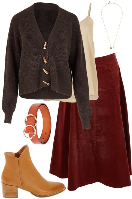 Chocolate Cardi & Bordeaux Cord