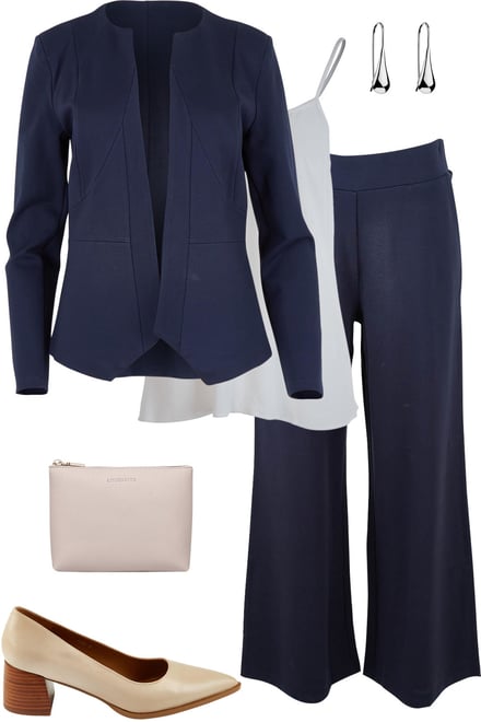 Adore Jacket & Wide Leg Navy Set