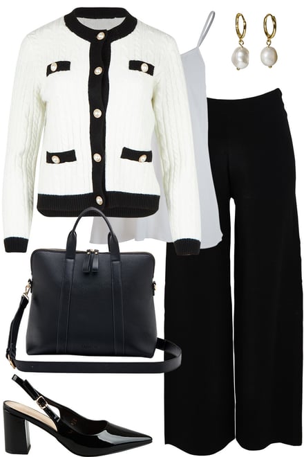 Cable Knit Cardi & Knit Pant