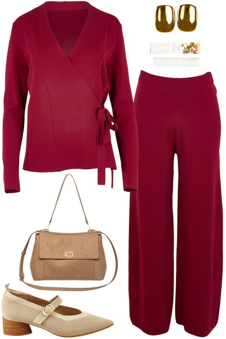 The Milano Knit Burgundy Set