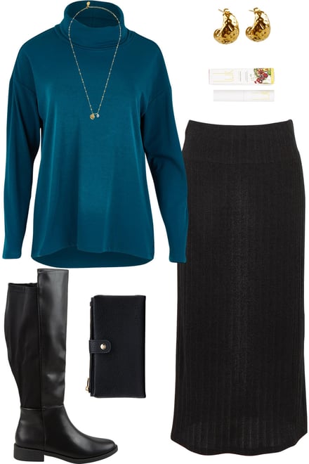 Jewel Cowl Neck With Black