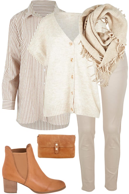 Knit Vest With Stripes & A Scarf