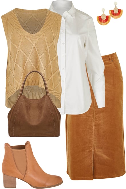 Mocha Knit Vest With Cord