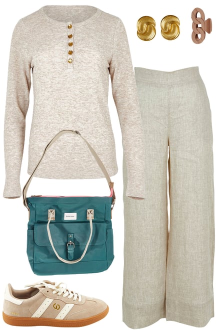 Rumi Long Sleeve Top With Linen