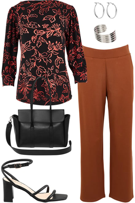 Emberfleur Blouse And Cinnamon Ponte