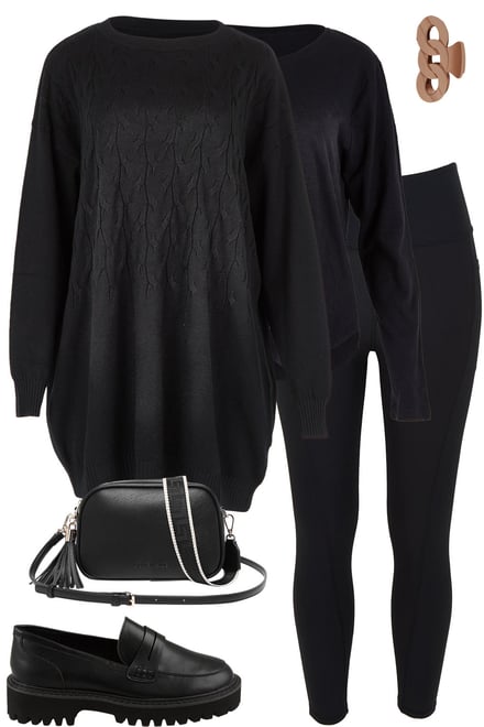 Relaxed Knit All Black Look