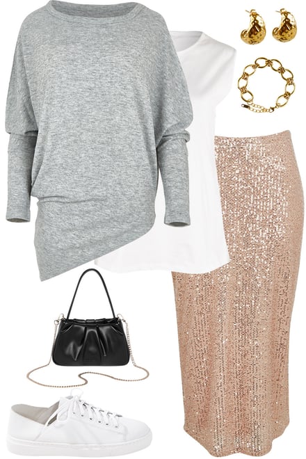Rosegold Sequins With Grey Snuggle Up