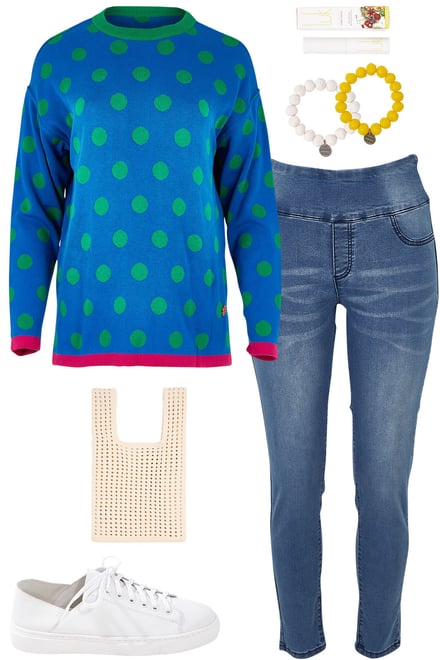 Reversible Jumper With Jeans & Whites