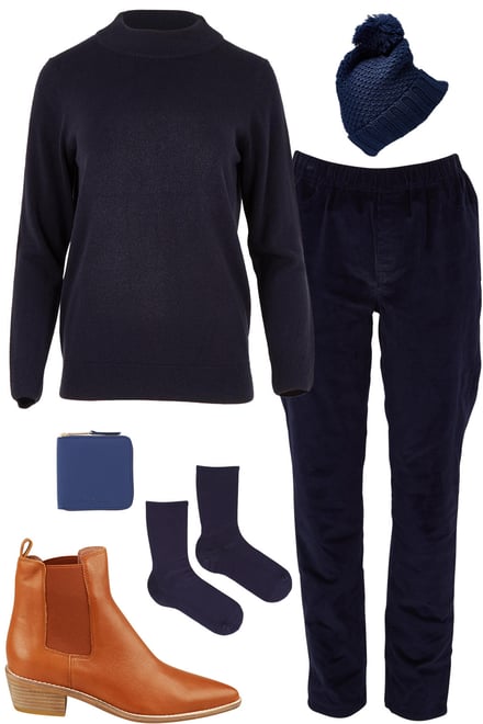 Navy Skivvy With Dark Navy Cord