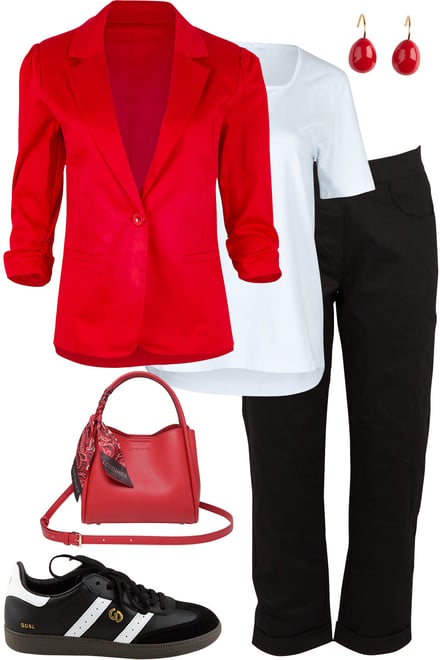 Fire Red Blazer & Honorblack Pants