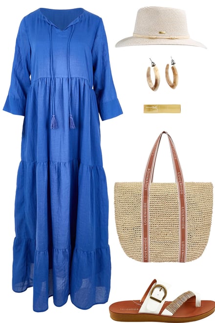 Cornflower Maxi With Natural Tones