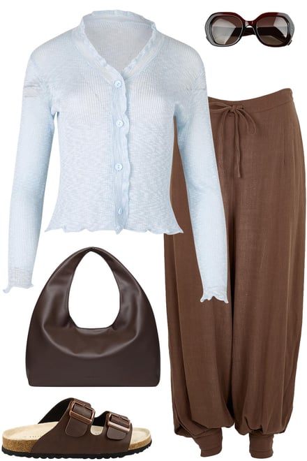 Sky Marle Cardi & Milk Choc Pants