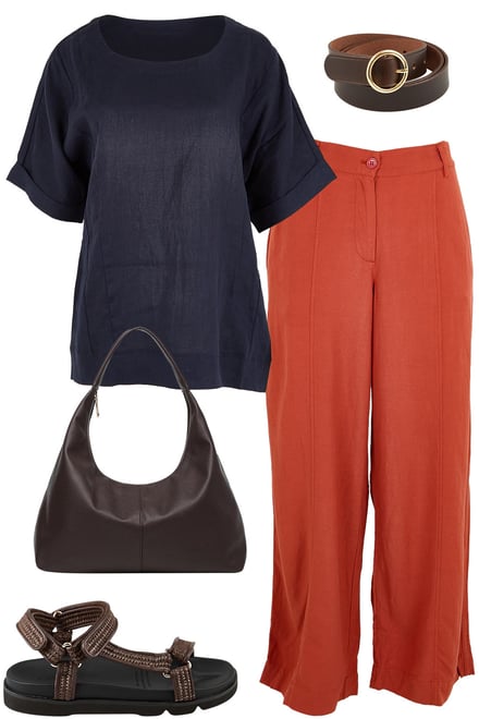 Navy Scoop Tee & Sienna Pants