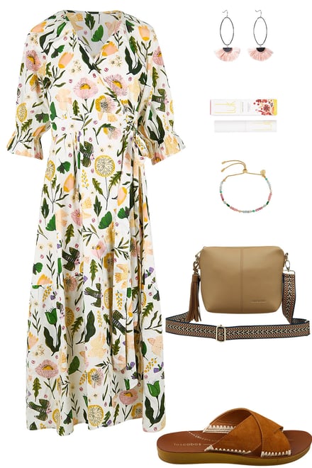 Frill Of Birds Dress & Neutrals