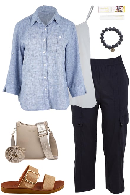 Navy Easy Wear Shirt & Navy Cargo Pants