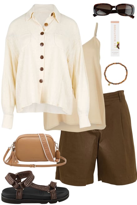 Birch Shirt With Chocolate Shorts