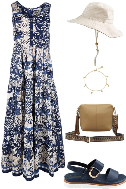 Monaco Dress With Sunhat & Sandals