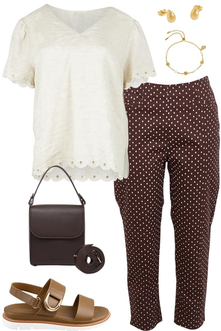 Lilly Linen Top & Mocha Pants