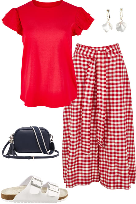 Lollipop Ruffle Top & Red Gingham Pants