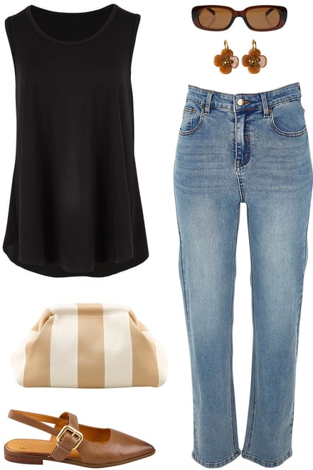 Black Swing Tank & Light Denim