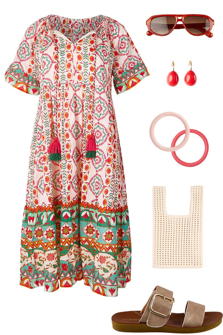 Tea Tree Bay Dress With Pinks