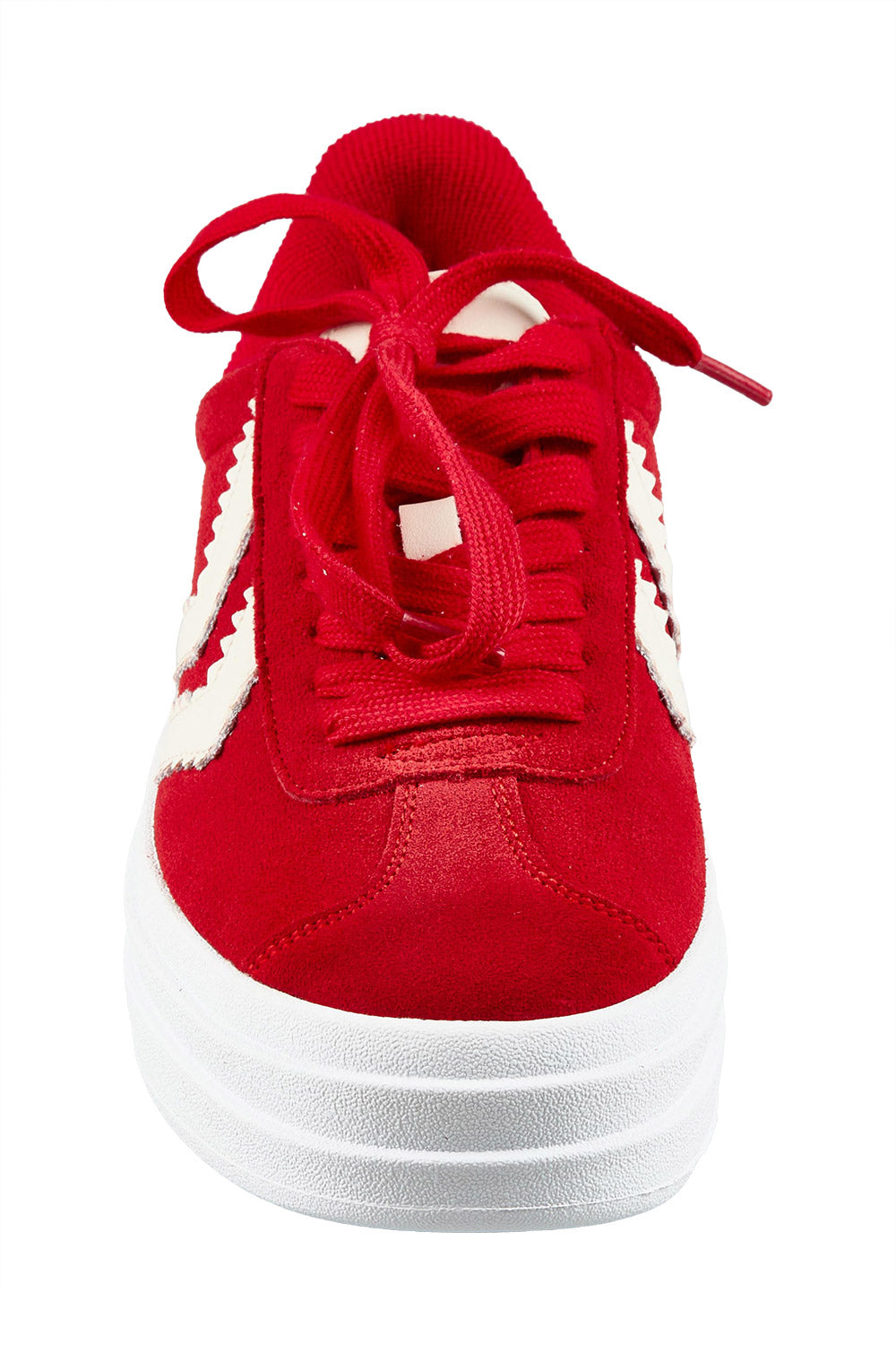 Product shot of the Ignite Leather Sneaker in colour Redcream (Red), detail