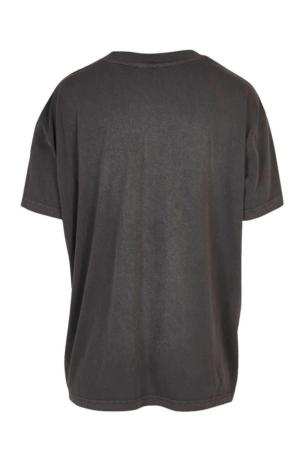 Product shot of the Living Life Standard Tee in colour Charcaol (Grey), from the back