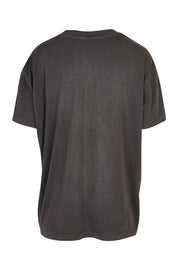 Product shot of the Living Life Standard Tee in colour Charcaol (Grey), from the back
