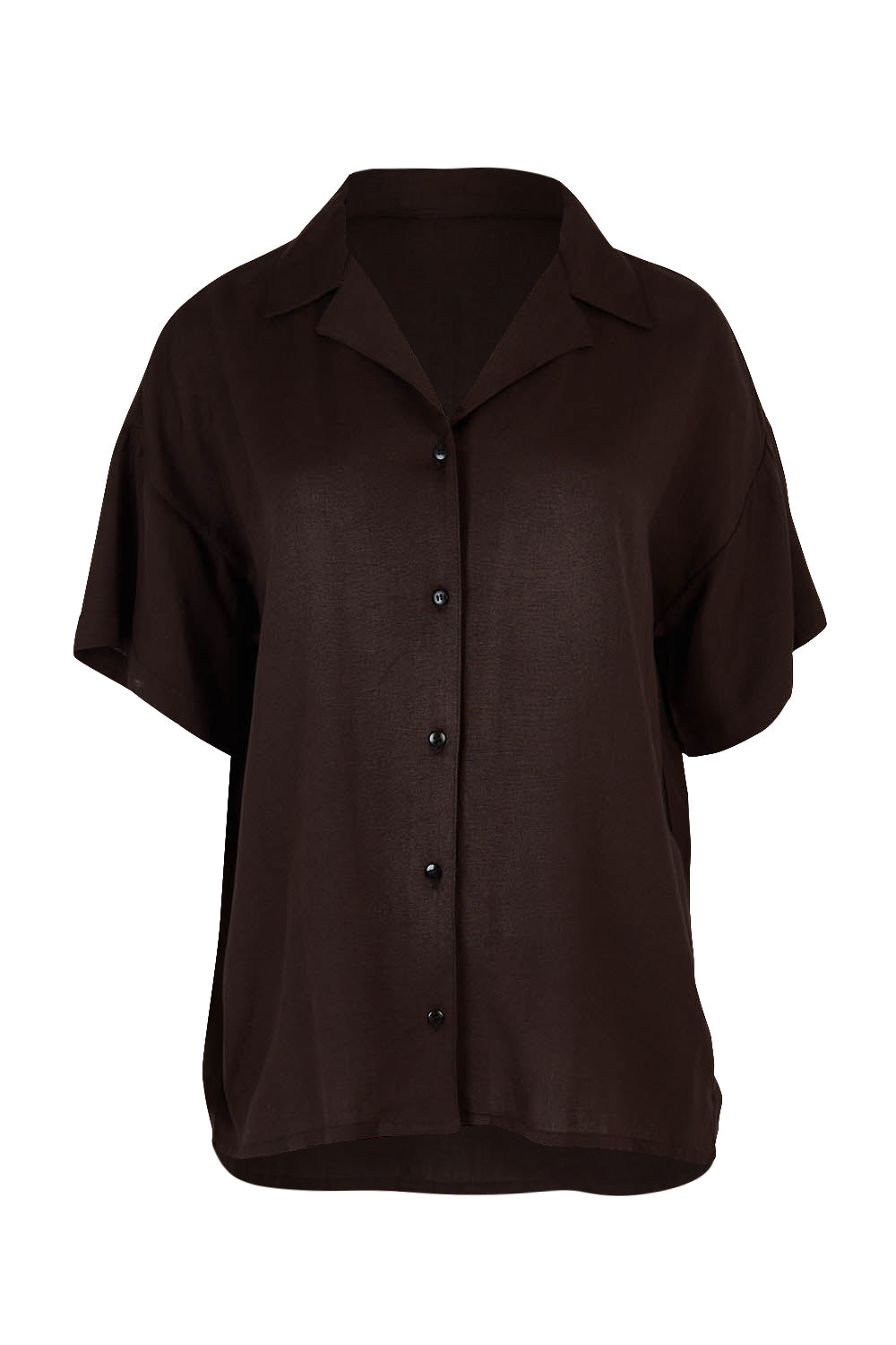 Product shot of the Gracie Shirt in colour Back (Black), from the front