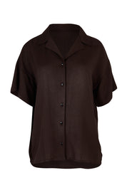 Product shot of the Gracie Shirt in colour Back (Black), from the front