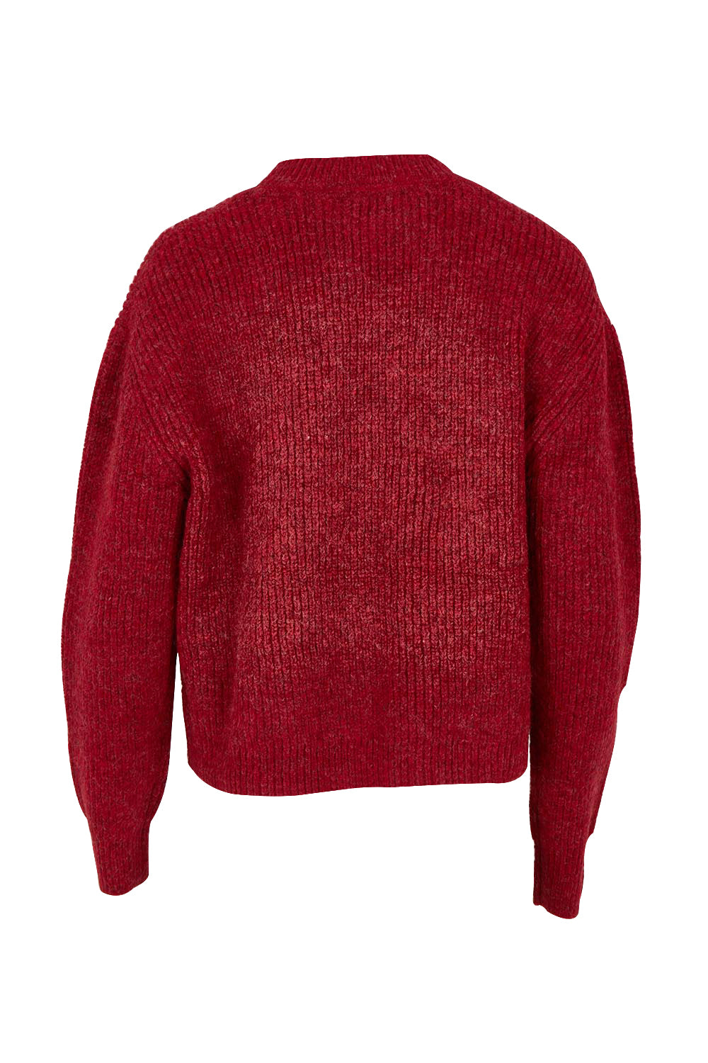 Product shot of the Jordana Knit in colour Scarlet (Red), from the back