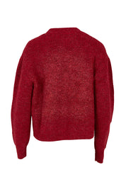 Product shot of the Jordana Knit in colour Scarlet (Red), from the back