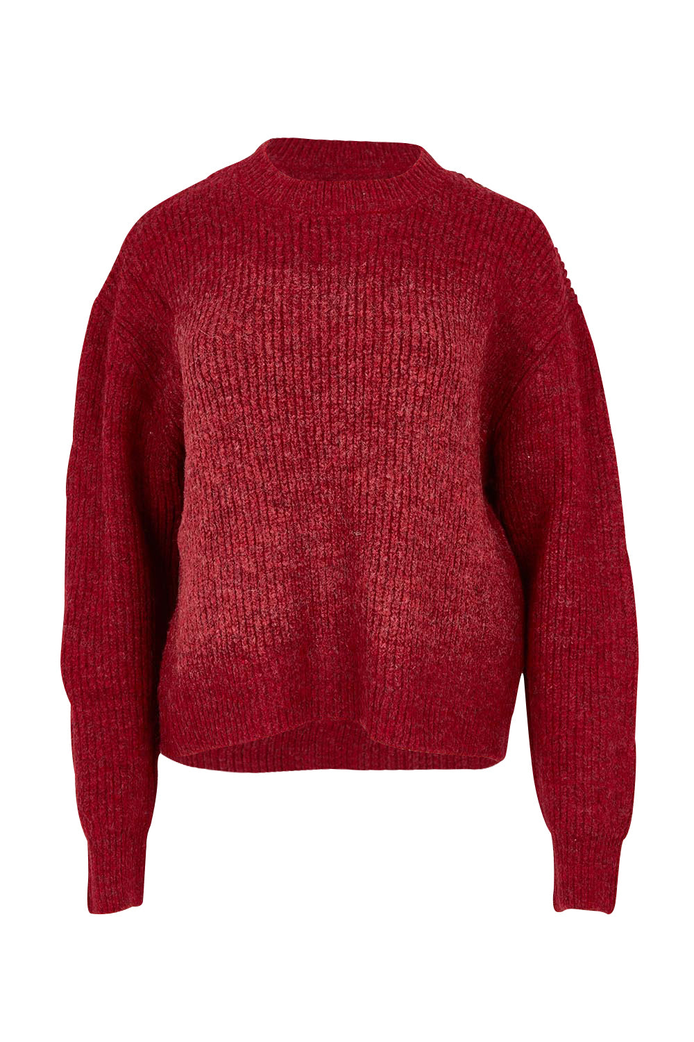 Product shot of the Jordana Knit in colour Scarlet (Red), from the front