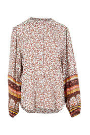 Product shot of the Honey Floral Shirt in colour Print, from the front