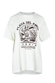Product shot of the Solar Oversized Tee in colour Vivwhite (White), from the front