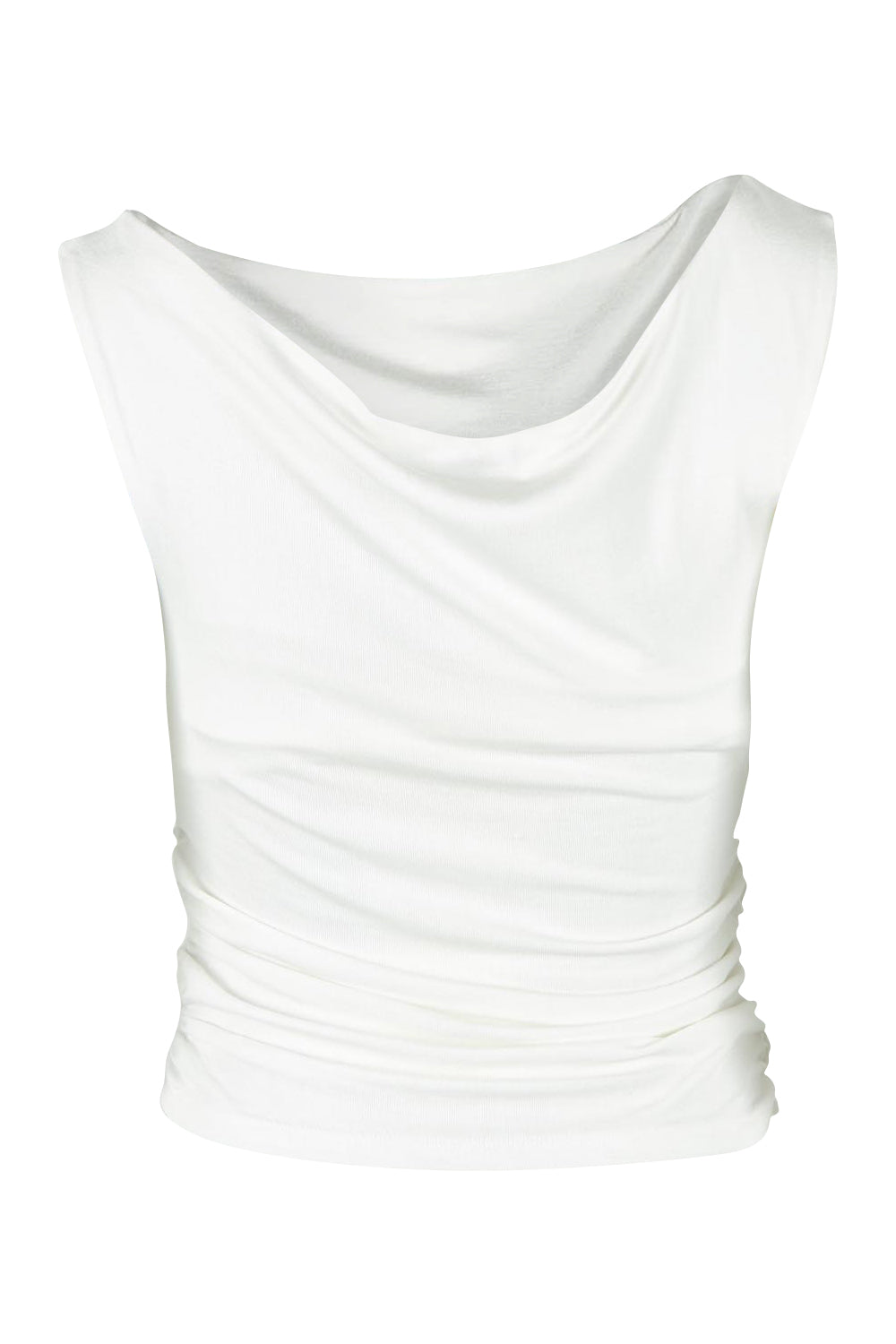 Product shot of the Kylie Off Shoulder Top in colour Vinwhite (White), from the back