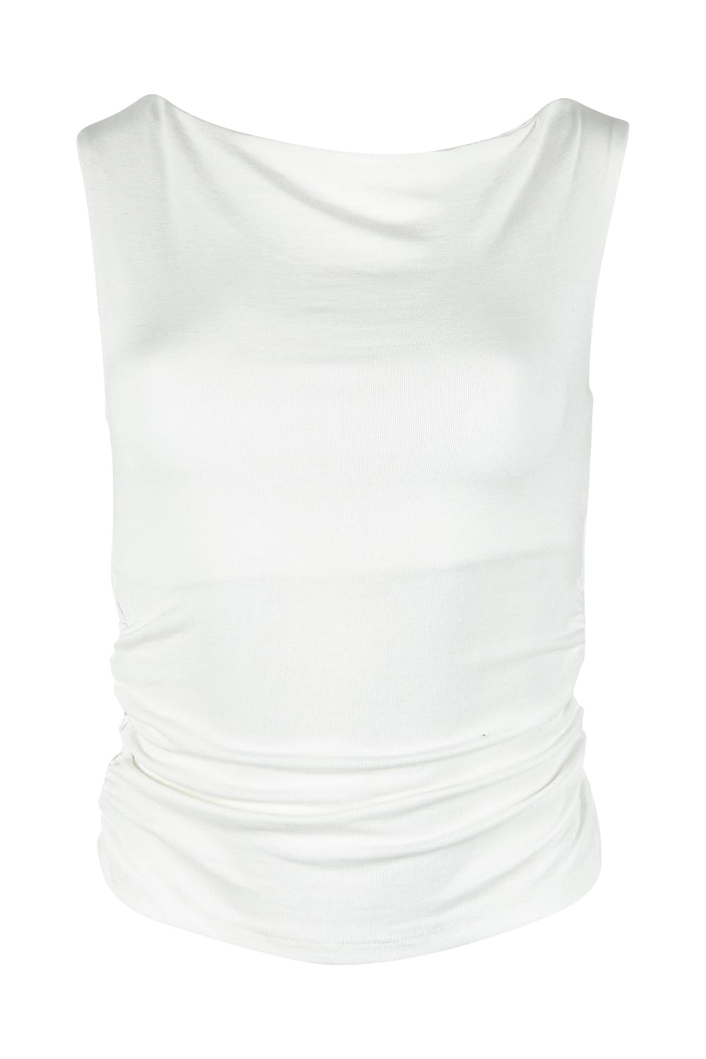 Product shot of the Kylie Off Shoulder Top in colour Vinwhite (White), from the front