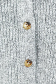 Product shot of the Selena Knit Cardi in colour Greymarle (Grey), detail