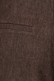 Product shot of the Romy Wide Leg Pant in colour Brown, detail