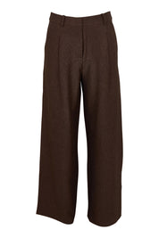 Product shot of the Romy Wide Leg Pant in colour Brown, from the front