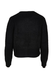 Product shot of the Aya Cardigan in colour Black (Black), from the back
