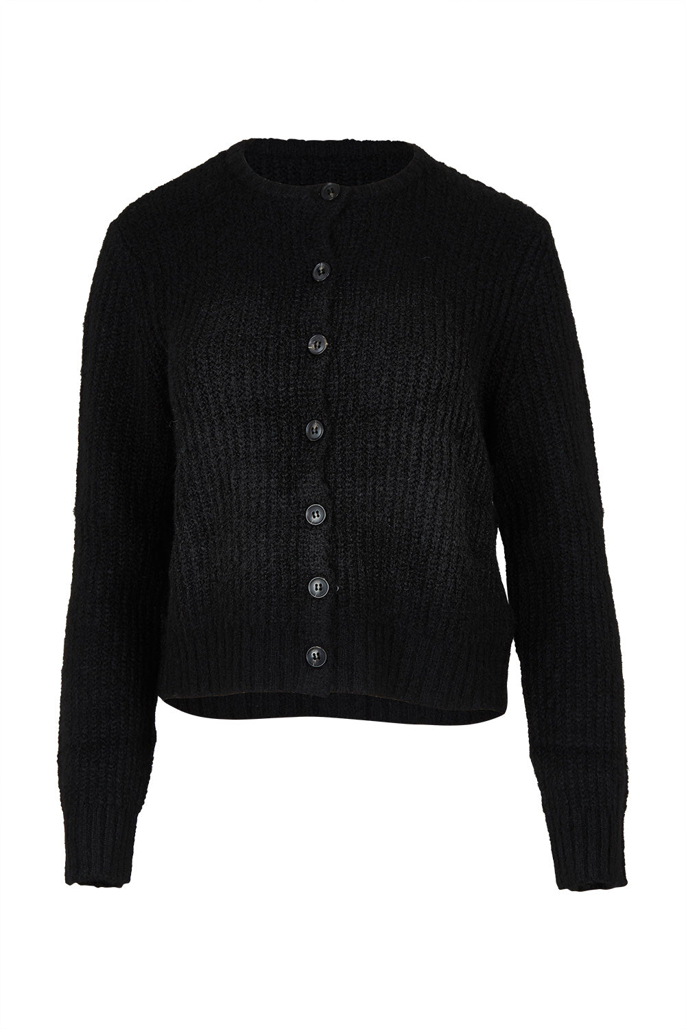 Product shot of the Aya Cardigan in colour Black (Black), from the front