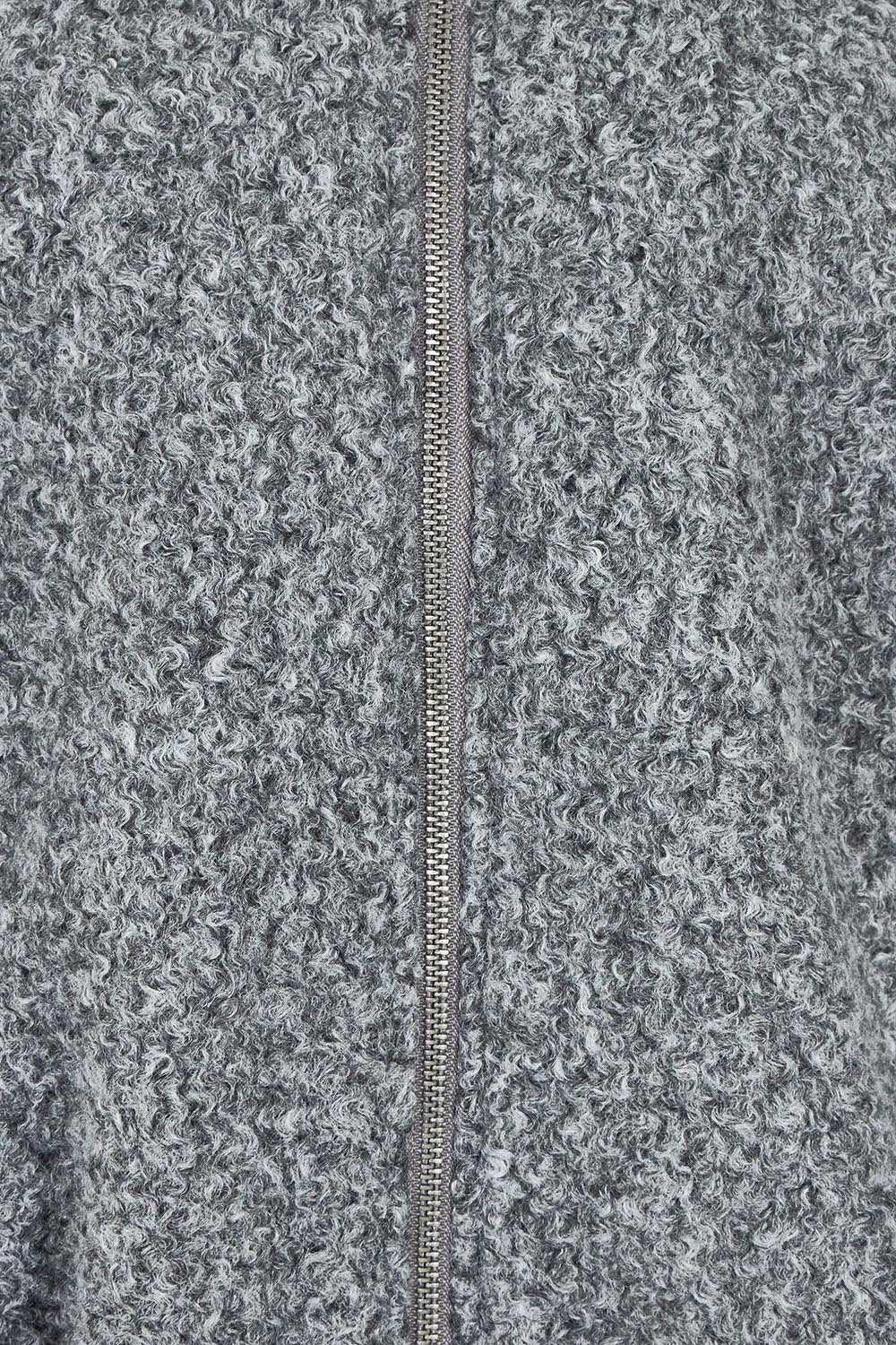 Product shot of the Tahlea Bomber Jacket in colour Greymarle (Grey), detail